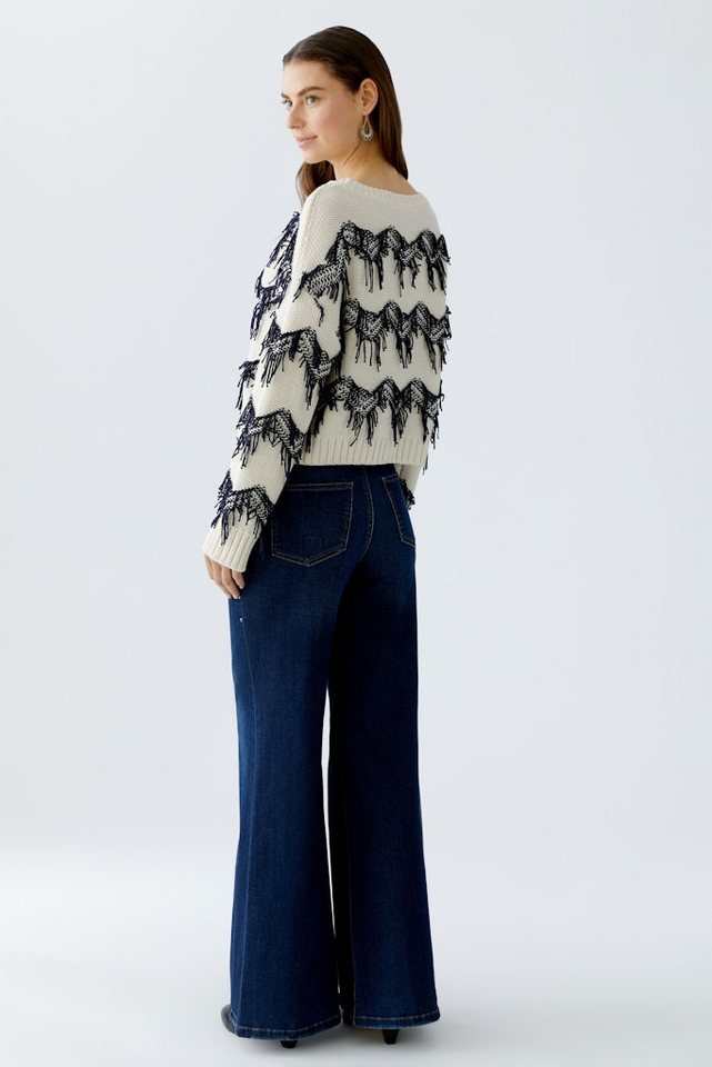 Oui Strandpullover Pullover white blue von Oui