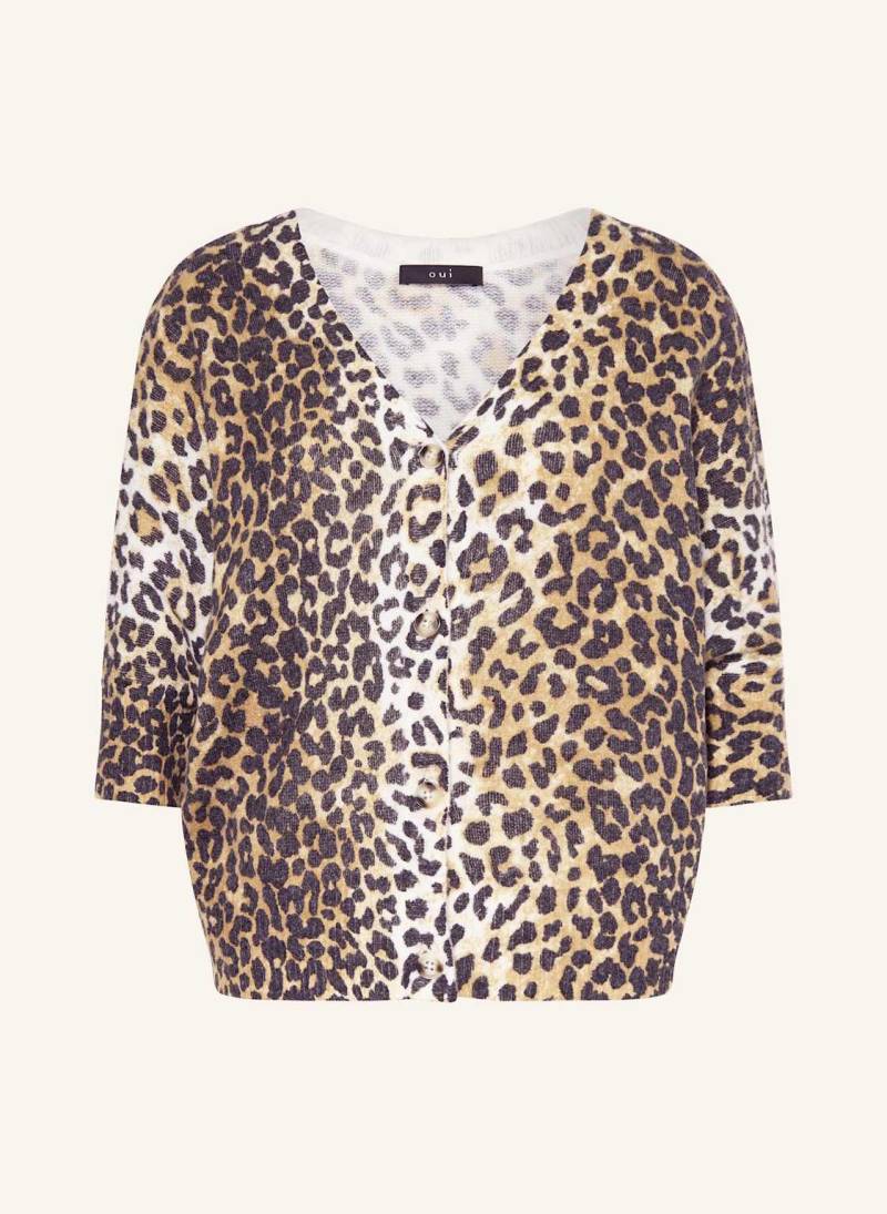 Oui Strickjacke Mit 3/4-Arm braun von Oui