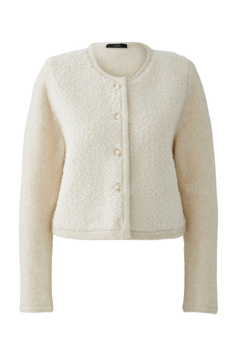 Oui - Strickjacke beige - Gr. - 38 von Oui