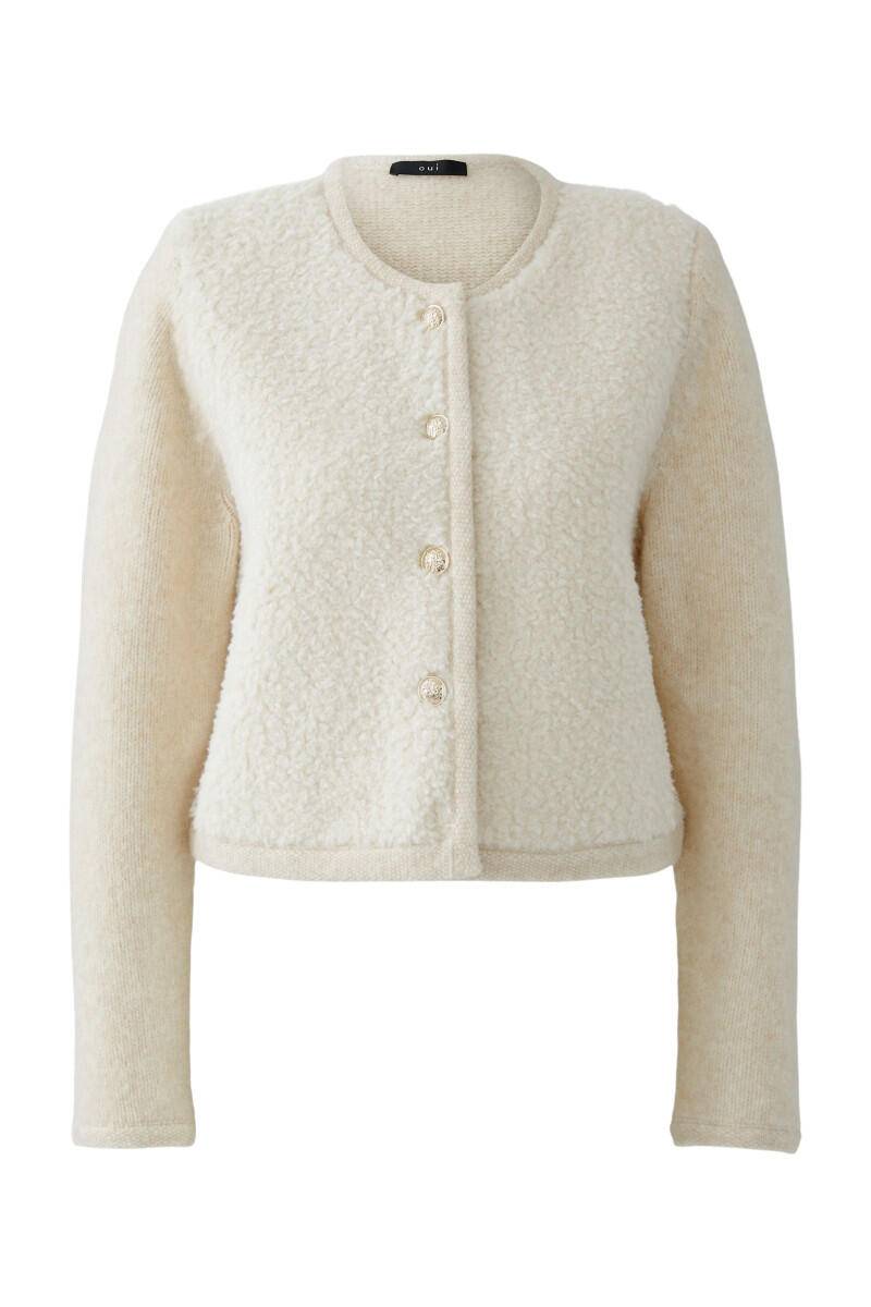 Oui - Strickjacke beige - Gr. - 38 von Oui