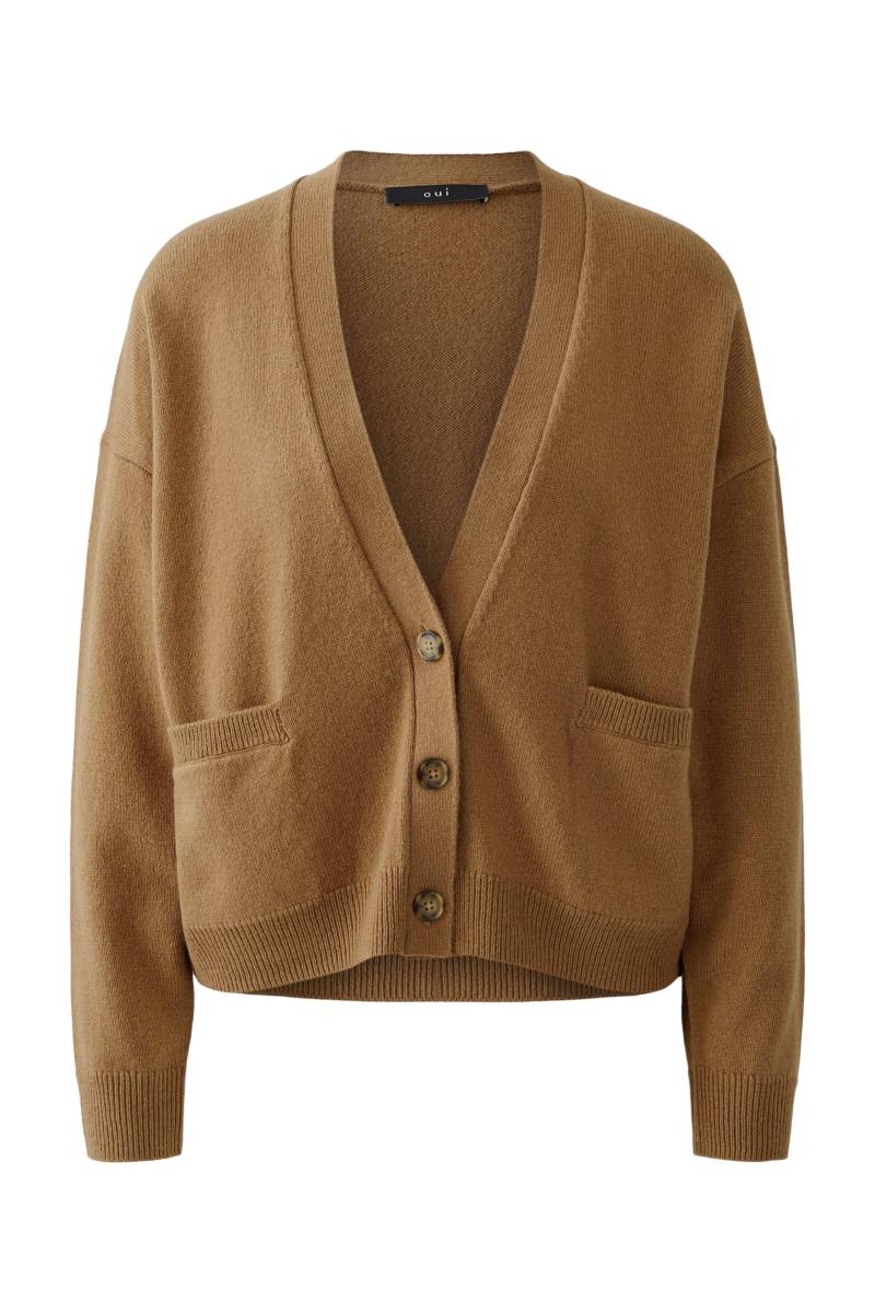 Oui - Strickjacke camel - Gr. - 34 von Oui