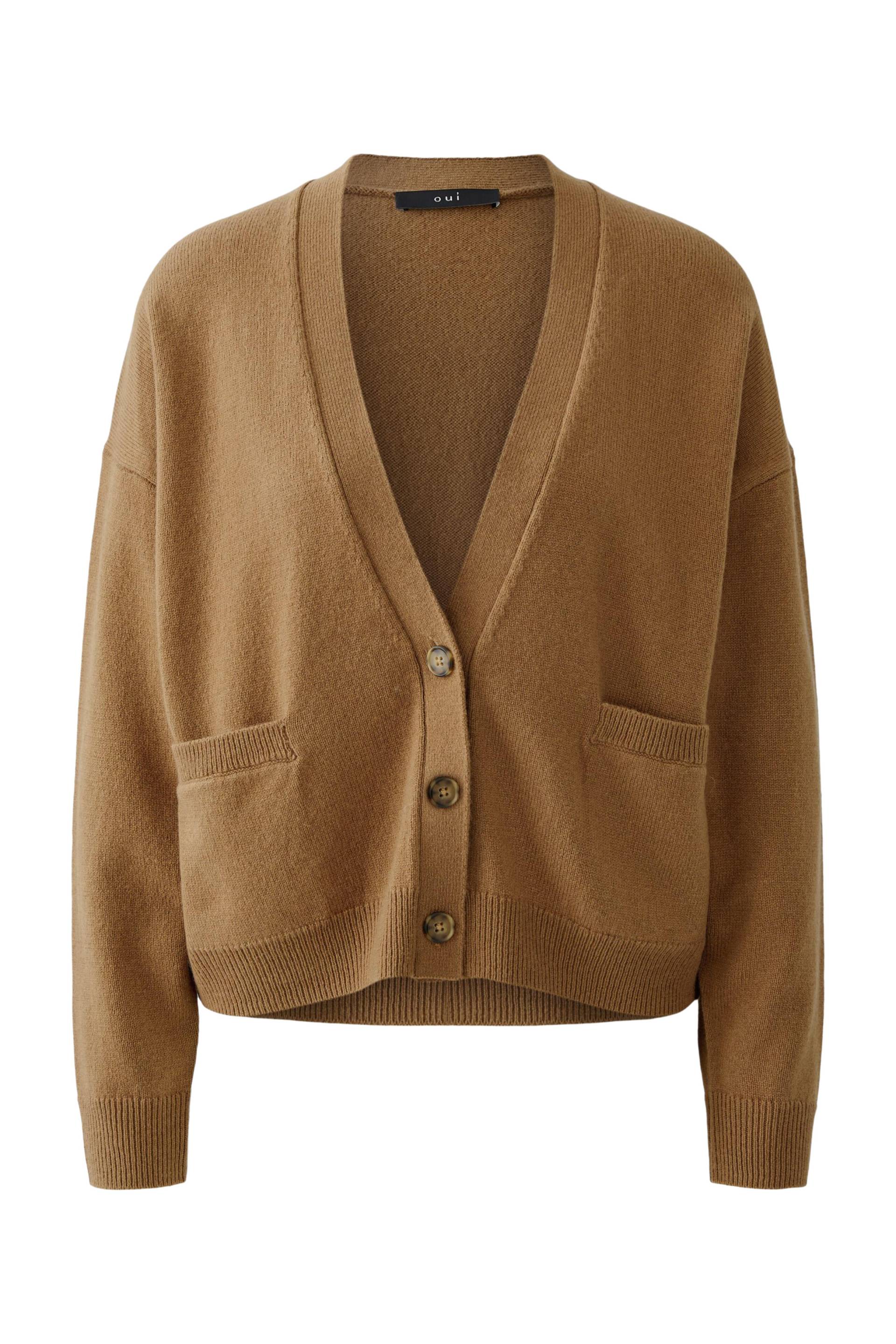 Oui - Strickjacke camel - Gr. - 34 von Oui