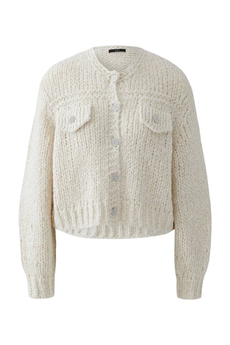Oui - Strickjacke light beige mel - Gr. - 44 von Oui