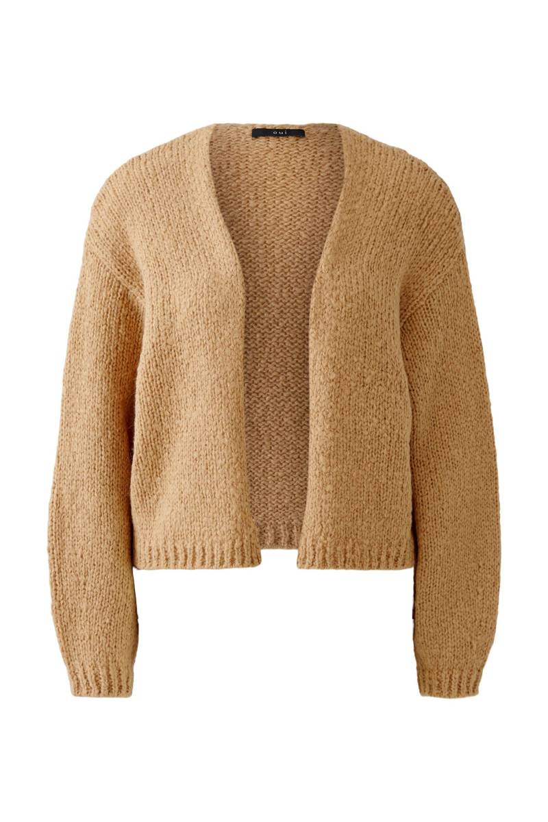 Oui - Strickjacke mit Wolle und Mohair salty caramel - Gr. - 34 von Oui