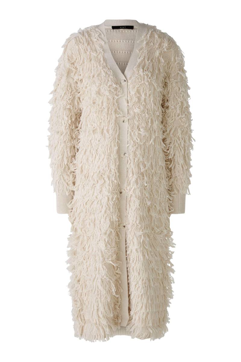 Oui - Strickmantel mit Wolle light beige mel - Gr. - 38 von Oui
