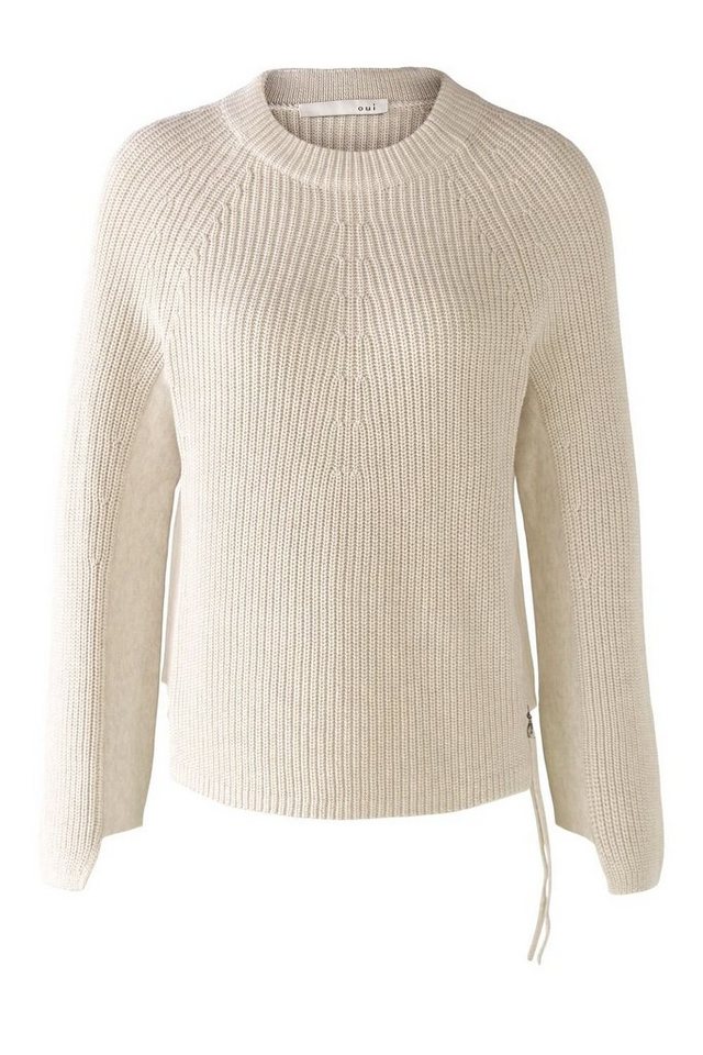 Oui Strickpullover Pullover, offwhite melang von Oui
