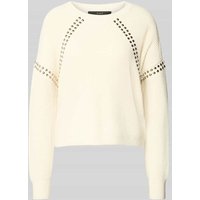 Oui Strickpullover mit Nieten in Offwhite, Größe 40 von Oui