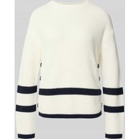 Oui Strickpullover mit Rundhalsausschnitt Modell 'VINIAH' in Weiss, Größe 40 von Oui