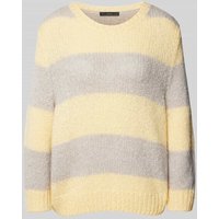 Oui Strickpullover mit Rundhalsausschnitt in Hellgelb, Größe 38 von Oui