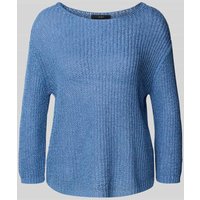 Oui Strickpullover mit U-Boot-Ausschnitt in Blau, Größe 40 von Oui