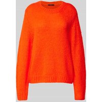Oui Strickpullover mit gerippten Abschlüssen in Rot, Größe 40 von Oui