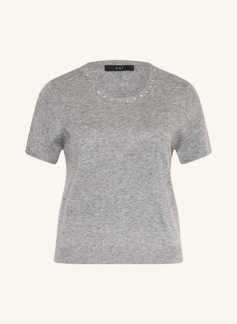 Oui Strickshirt Mit Nieten grau von Oui
