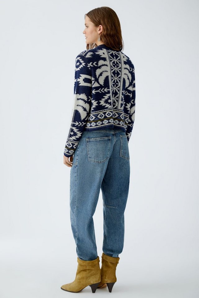 Oui Strickweste Jacke dk blue white von Oui