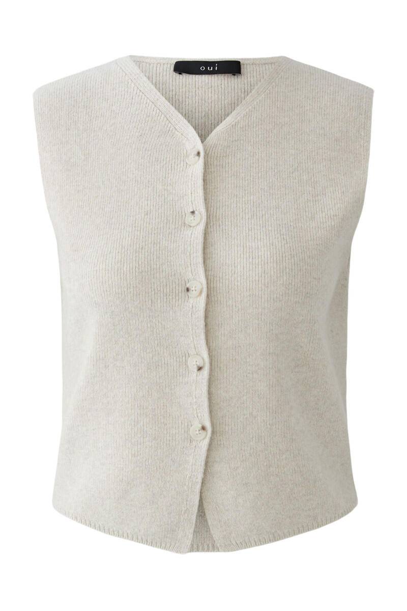Oui - Strickweste beige - Gr. - 38 von Oui
