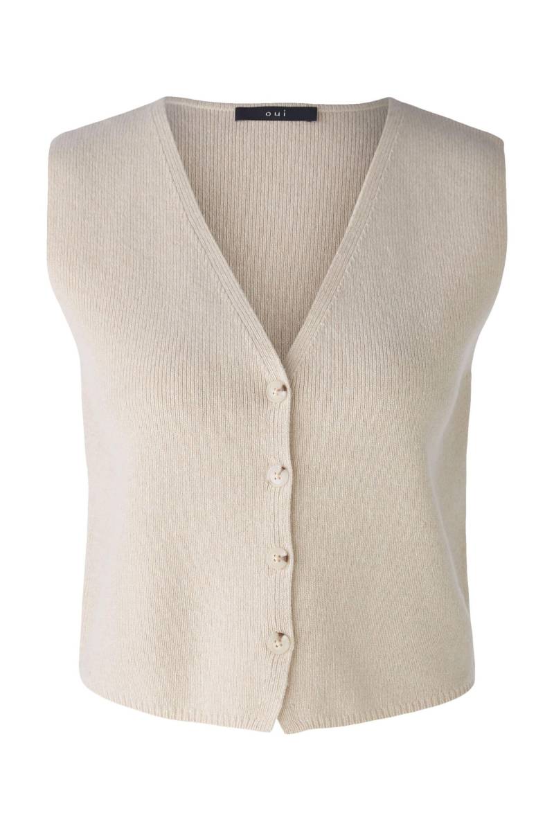 Oui - Strickweste light beige mel - Gr. - 40 von Oui
