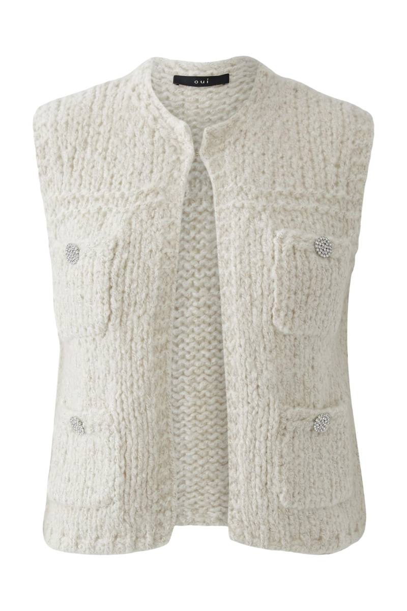 Oui - Strickweste light beige mel - Gr. - 42 von Oui