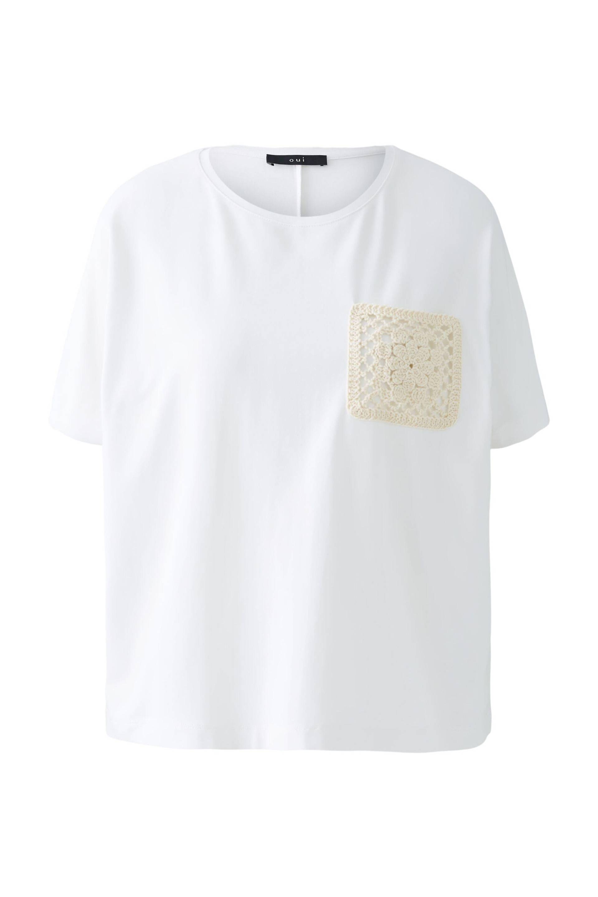 Oui - T-Shirt Baumwoll-Modalmischung optic white - Gr. - 44 von Oui