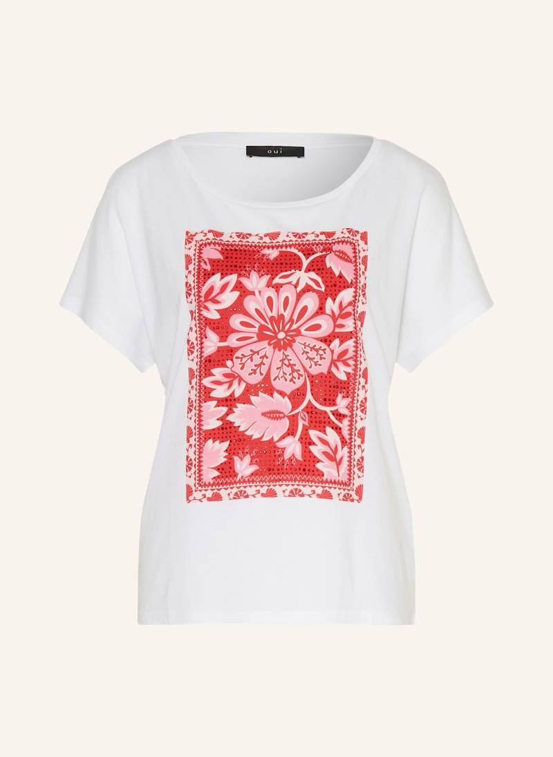 Oui T-Shirt Mit Schmucksteinen weiss von Oui