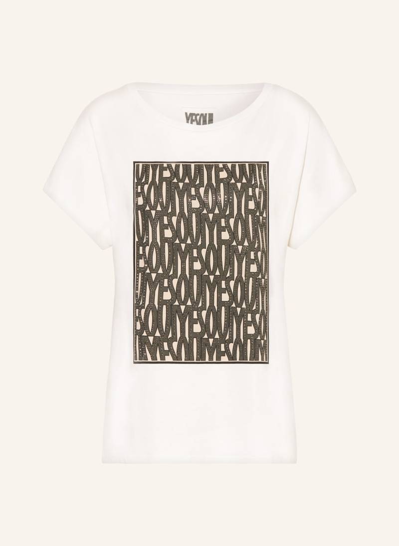 Oui T-Shirt Mit Schmucksteinen weiss von Oui