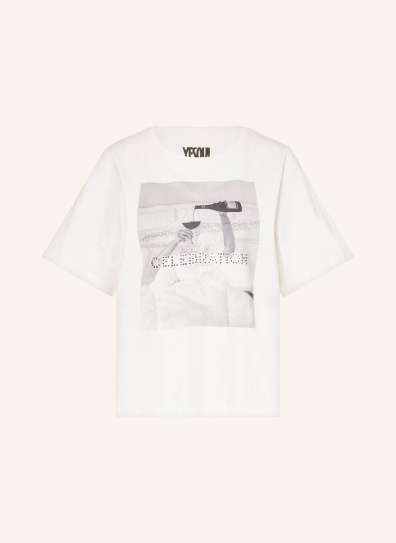 Oui T-Shirt Mit Schmucksteinen weiss von Oui