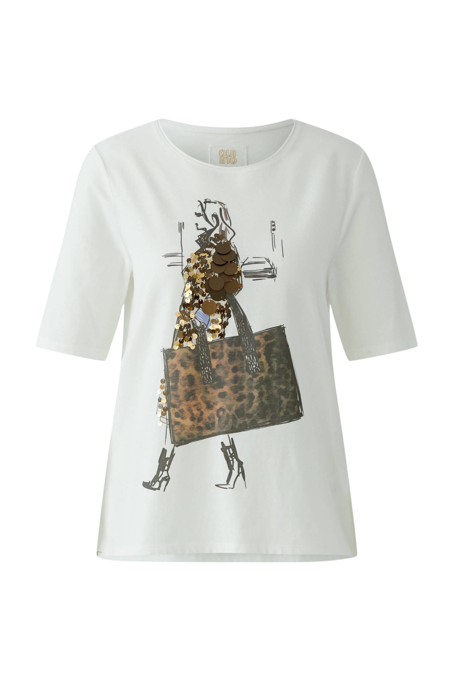 Oui - T-Shirt cloud dancer - Gr. - 36 von Oui