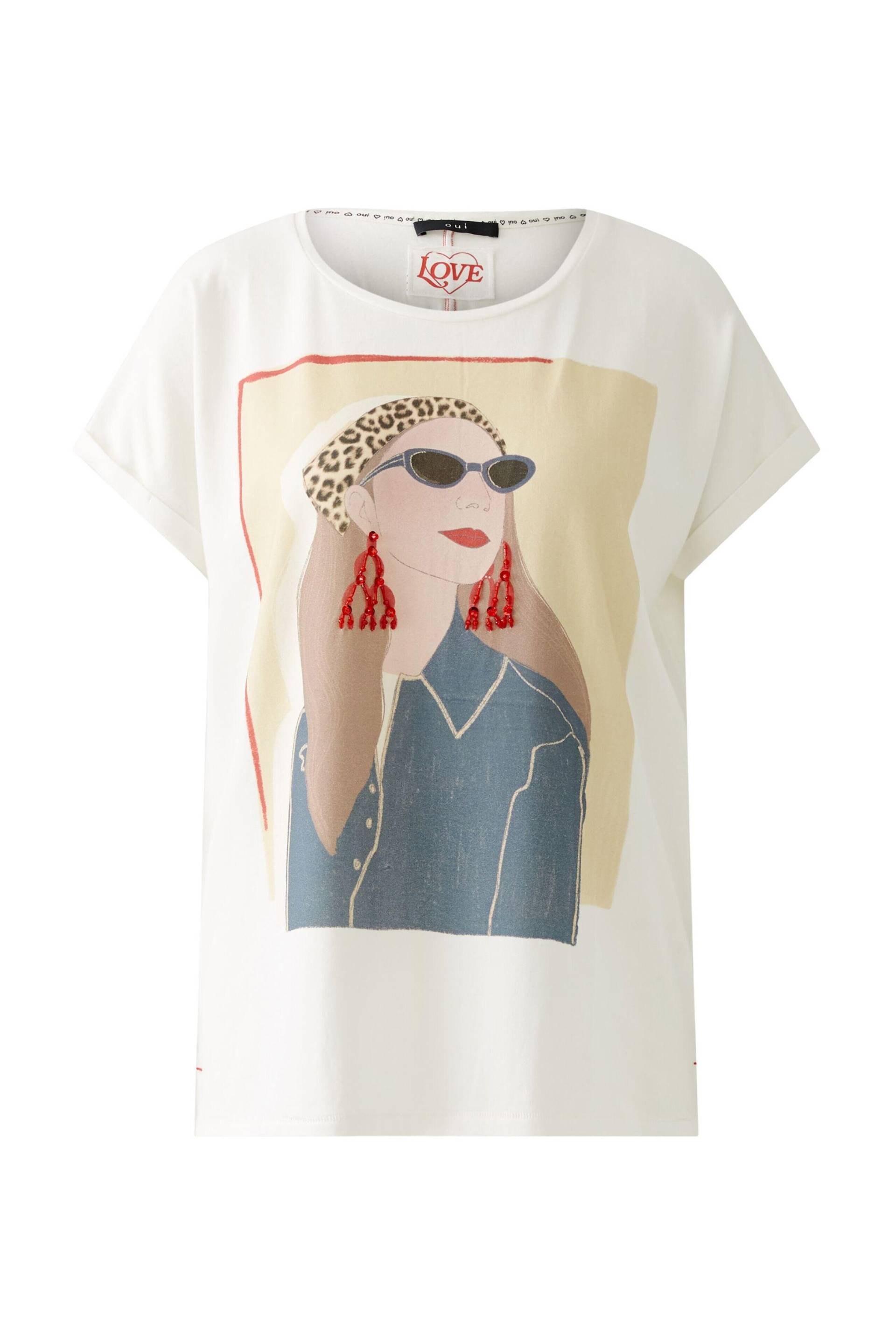 Oui - T-Shirt cloud dancer - Gr. - 38 von Oui