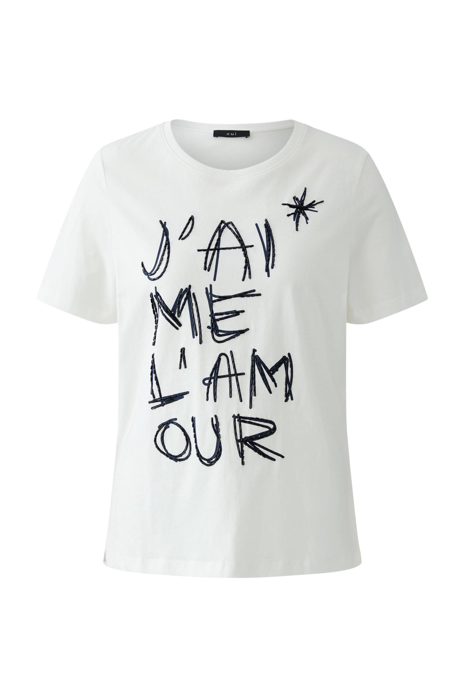 Oui - T-Shirt white blue - Gr. - 36 von Oui
