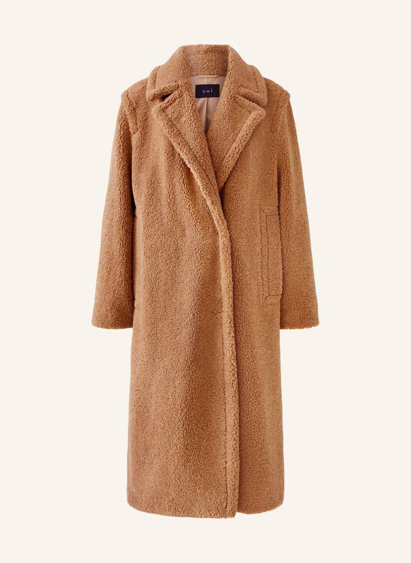 Oui Teddyfell-Mantel braun von Oui