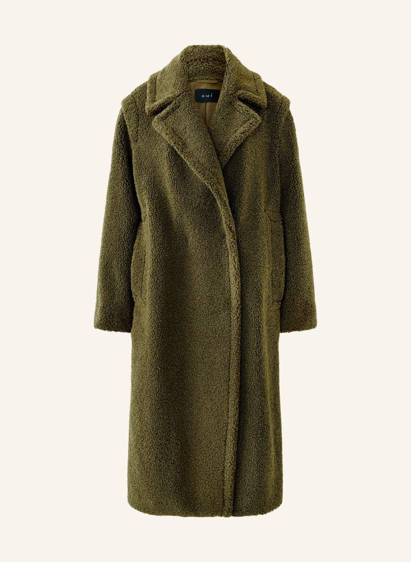 Oui Teddyfell-Mantel gruen von Oui