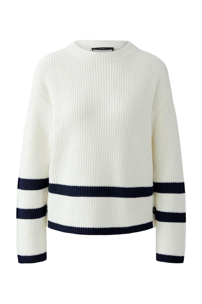 Oui - VINIAH Pullover white blue - Gr. - 40 von Oui