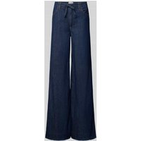Oui Wide Leg Jeans mit Bindegürtel Modell 'THE PALAZZO' in Jeansblau, Größe 40 von Oui