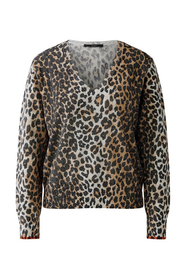 Oui Wollpullover Pullover dk camel black von Oui