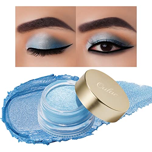 Oulac Glitzer Lidschatten Blau| Lidschatten & Highlighter Duo| Wasserfest & Langlebig| Transparent Glitzer Finish| Verblendbares & Faltenfreies Augen-Makeup| Vegan |06g (02) von Oulac