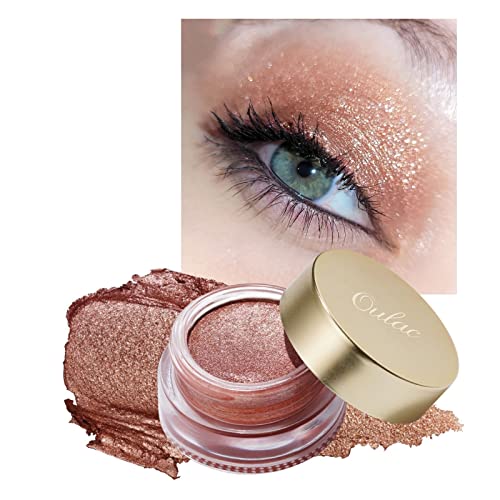 Oulac Glitzer Lidschatten Pfirsich| Hochpigmentierter Creme-Lidschatten| Wasserfest & Langlebig| Metallisch schimmernde Finish| Verblendbar & Faltenfreies Augen-Makeup|Vegan |06g (08) von Oulac