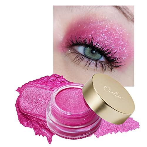 Oulac Glitzer Lidschatten Rose| Hochpigmentierter Creme-Lidschatten| Wasserfest & Langlebig| Metallisch schimmernde Finish| Verblendbar & Faltenfreies Augen-Makeup|Vegan |06g (09) von Oulac