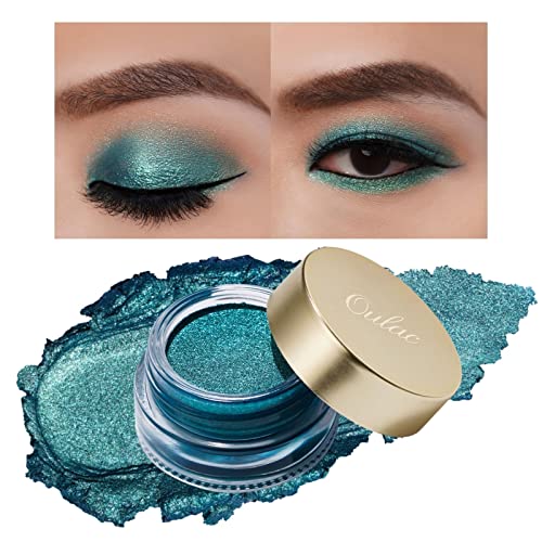 Oulac Glitzer Lidschatten Grün| Hochpigmentierter Creme-Lidschatten| Wasserfest & Langlebig| Metallisch schimmernde Finish| Verblendbar & Faltenfreies Augen-Makeup|Vegan |06g (14) von Oulac