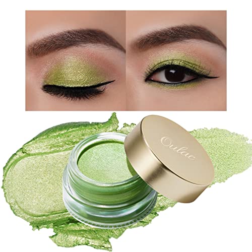 Oulac Glitzer Lidschatten Gelb-Grün| Hochpigmentierter Creme-Lidschatten| Wasserfest & Langlebig| Metallisch schimmernde Finish| Verblendbar & Faltenfreies Augen-Makeup|Vegan & Cruelty-Free|06g (15) von Oulac