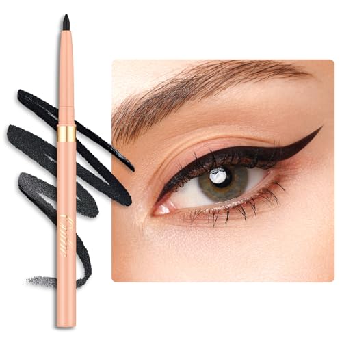 OULAC Schwarzer Eyeliner Wasserfest, Wischfester Matter Eye Liner Stift Hält 24 Stunden+, Hochpigmentierter Seidiger Drehbarer Kajalstift, Vegan (01) Noir von Oulac