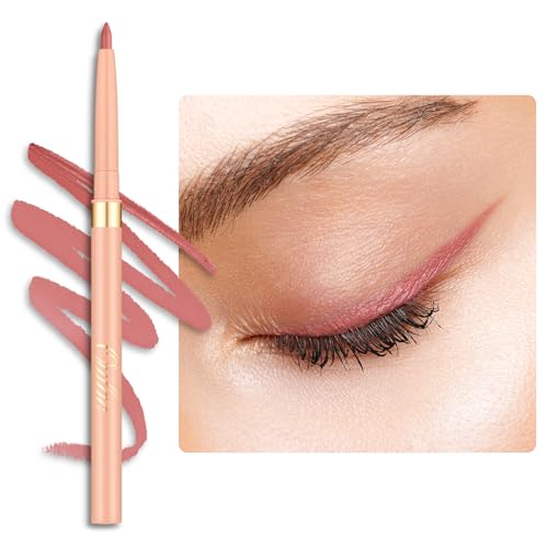 OULAC Pfirsich Eye Liner & Lipliner Stift 2 IN 1, Wischfester, Waterproof Schwenkbarer Kajalstifte, Langanhaltender Matte Finish, Schnelltrocknung, Hochpigmentierter, Vegan (L04) Sunlit Peach von Oulac