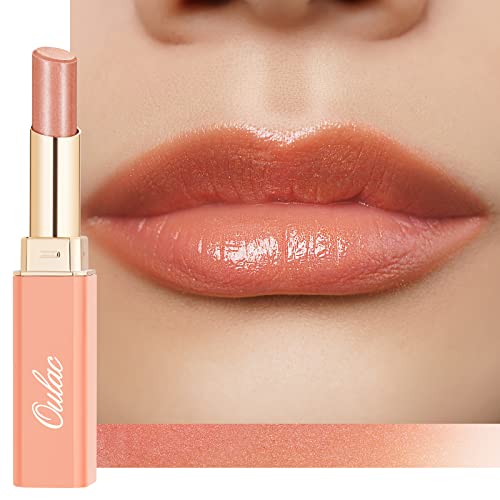 Oulac 2 in1 Schimmernder Lippenstift und Lip Balm Koralle, Saftiger und Glänzender lippenpflege Lippenstift, Hydratisierte Lippen, Glänzendes Finish für Trockene, Rissige und Spröde Lippen, Vegan(S05) von Oulac