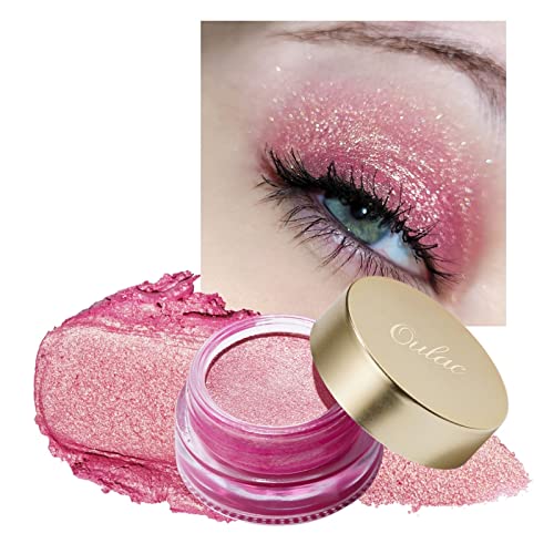 Oulac Glitzer Lidschatten Rosa| Hochpigmentierter Creme-Lidschatten| Wasserfest & Langlebig| Metallisch schimmernde Finish| Verblendbar & Faltenfreies Augen-Makeup|Vegan & Cruelty-Free|12g (10) von Oulac