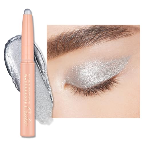 Oulac Dreh Lidschatten Stick Silber Metallic-Finish – Wasserfest & Wischfest, Hält 16 Stunden+, Cremig-seidige Textur, Vegan 09 Silver Heart von Oulac