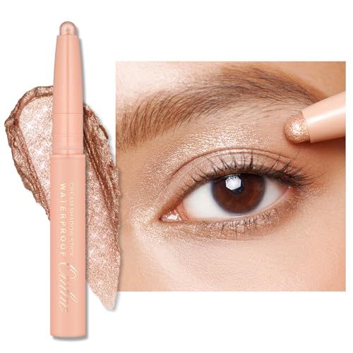 Oulac Dreh Lidschatten Stick Nackt Schimmerndes Finish – Wasserfest & Wischfest, Hält 16 Stunden+, Cremig-seidige Textur, Vegan WS01 Champagne Tower von Oulac