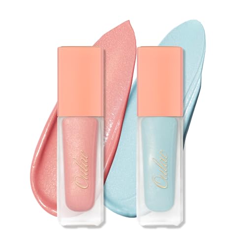 Oulac Flüssig-Lidschatten-Set Pink Blue Glitzer Metallic Lidschatten zum Aufhellen der Augen| Liquid Eyeliner mit Funkeln Glitzer Finish Glattes Schimmer Augen Make-up| Vegan& Cruelty-Free 2Pcs von Oulac