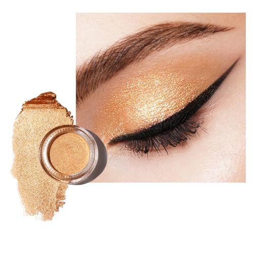 Oulac Glitzer Lidschatten Gold | Hochpigmentierter Feine Textur | Wasserfest & Langlebig | Metallisch schimmernde Finish | Verblendbar & Faltenfreies Augen-Makeup | Vegan | 06g (17) Spiritual Gold von Oulac