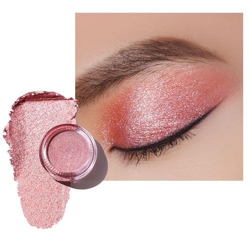 Oulac Glitzer Lidschatten Rosa | Hochpigmentierter Feine Textur | Wasserfest & Langlebig | Metallisch schimmernde Finish | Verblendbar & Faltenfreies Augen-Makeup | Vegan | 06g (18) von Oulac