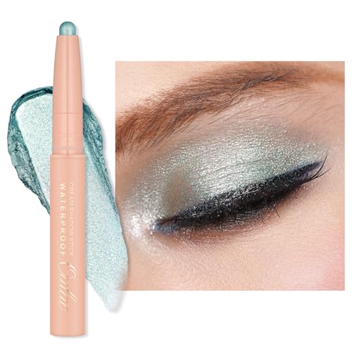 Oulac Lidschatten Grün Wasserdicht, Drehbarer Lidschatten-Stift Hält 24 Stunden+, Metallic Finish, Vegan 3.6g (19) Seafoam von Oulac