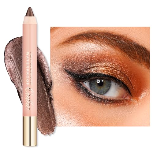 Oulac Lidschatten Stift Wasserdicht|Hochpigmentierter Lidschatten|Langanhaltend und Glatt|Schimmerndes Finish|Make-up Für Faltenfreie Augen|Vegan | Braun 3.8g (15) von Oulac