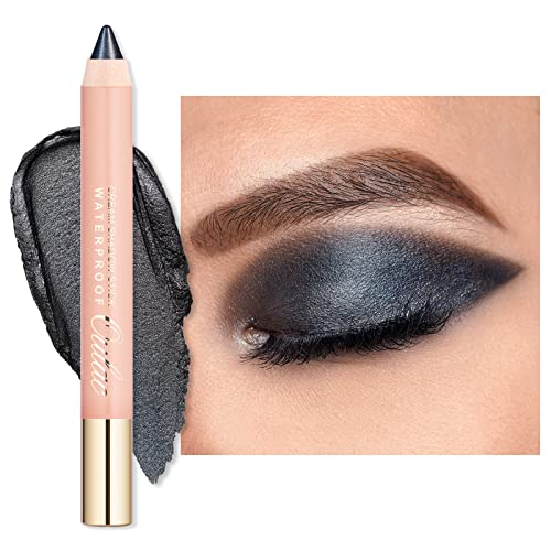 Oulac Lidschatten Stift, Schwarz Eyeliner Wasserdicht, Hält 24 Stunden+, Metallic Finish, Vegan&Cruelty-Free, 3.8g (06) Text Me Black von Oulac