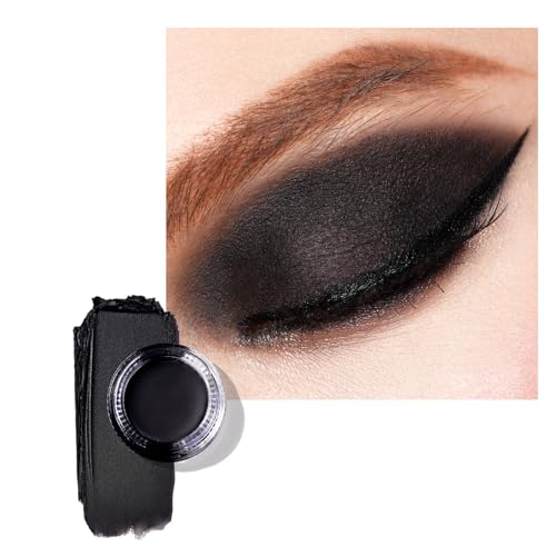 Oulac Matte Lidschatten Schwarz | Hochpigmentierter Eyeliner Feine Textur | Wasserfest & Langlebig | Verblendbar & Faltenfreies Smoky Augen-Makeup | Vegan | 06g (CM01) Noir von Oulac